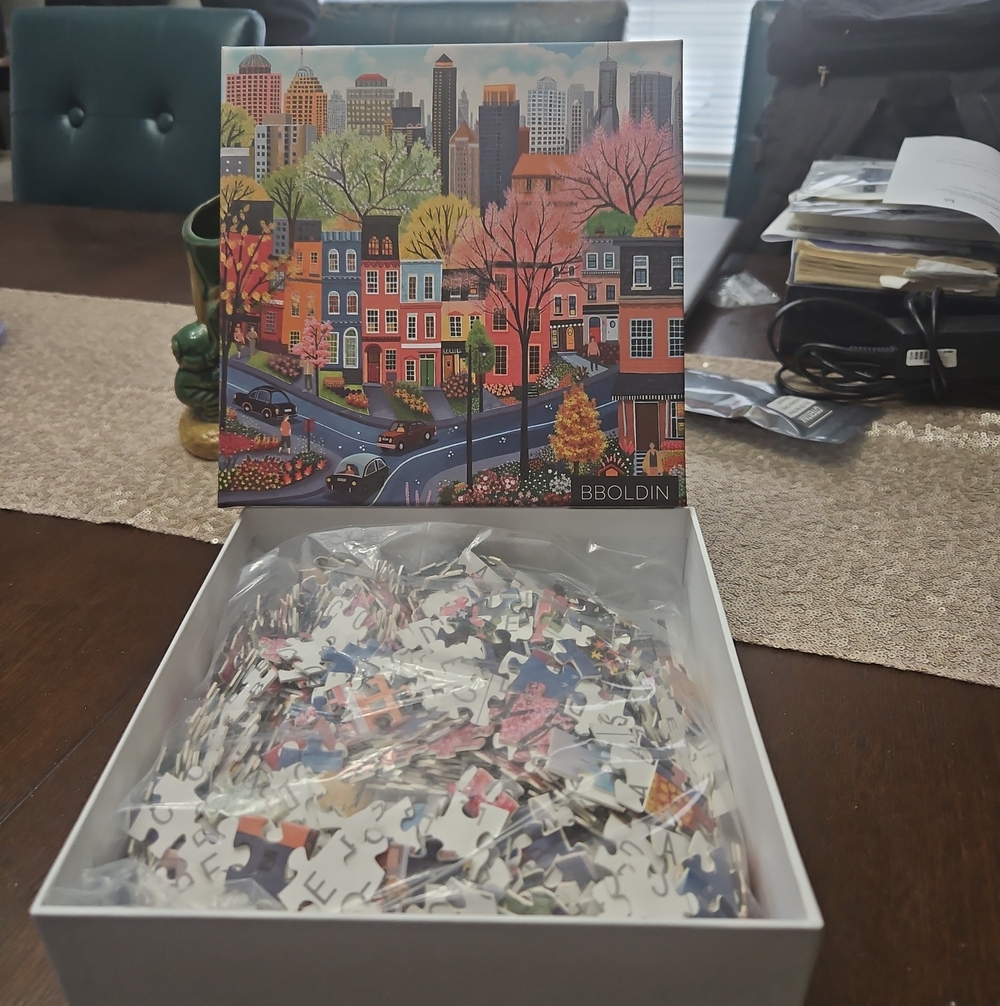 BBoldini Colorful Cityscape Jigsaw Puzzle-1,000 Piece Used